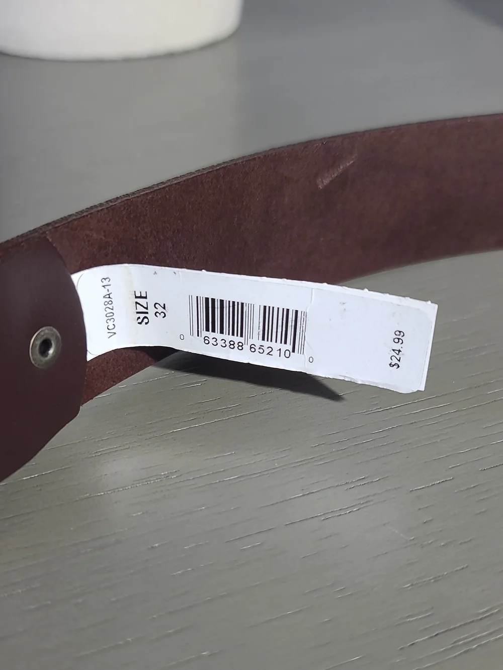 Vince Camuto Men's Genuine Leather Brown Belt with Brass Buckle